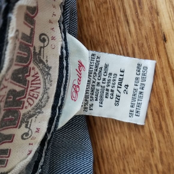 (24) Hydraulic Denim Bailey Distressed Embellished Cotton Blend Jeans Western - Picture 4 of 11